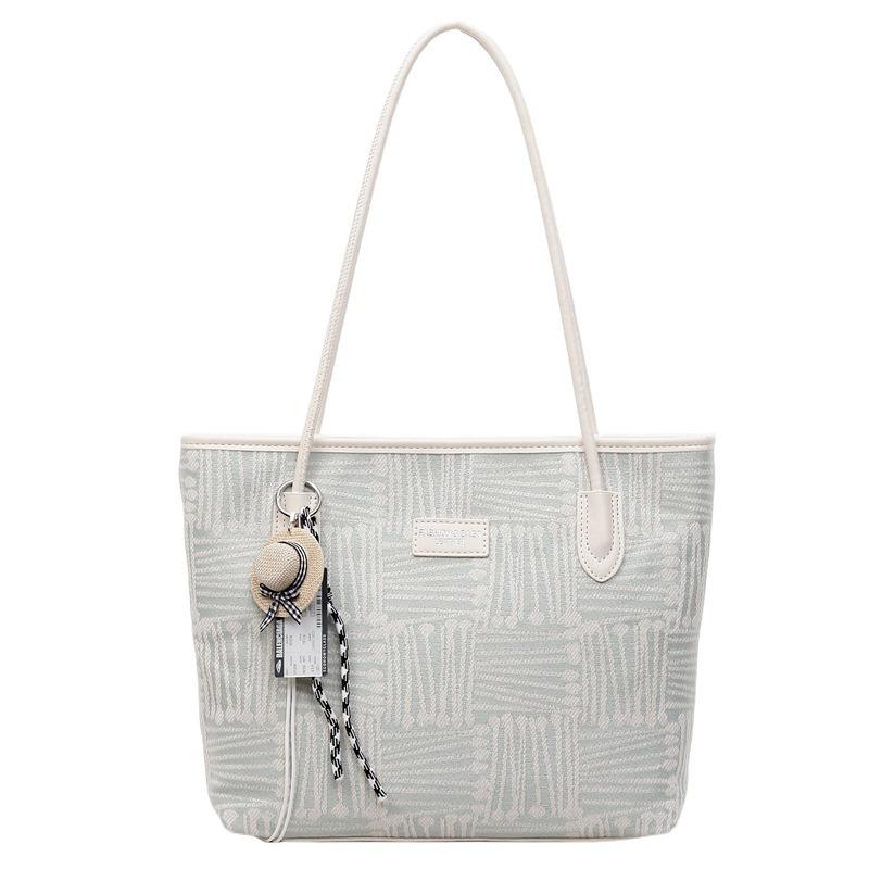 Retro large-capacity bag women's autumn and winter new commuter shoulder bag contrasting color portable tote bag