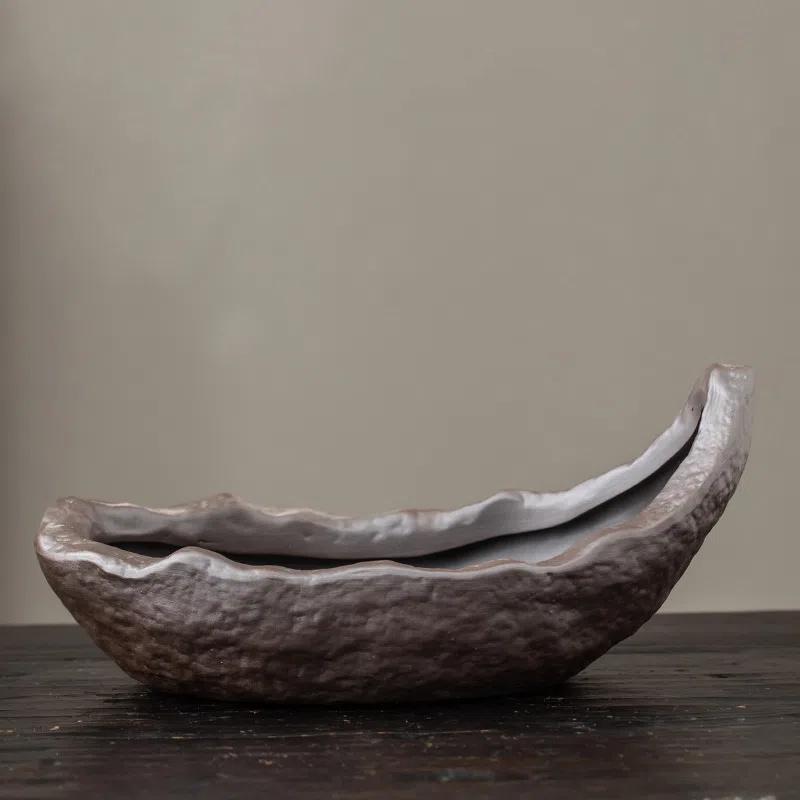 Ghiveci de flori vintage creativ de interior/exterior în formă de bonsai, mic și mare, ceramică din argilă purpurie, plantă verde, decorativ pentru masă/birou