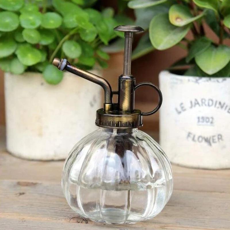 1 Stück Glasgießkanne Topf Vintage Pflanzensprüher Messing Drucksprüher Retro Kürbis Sprühflasche Antik Kupfer Sprinkler