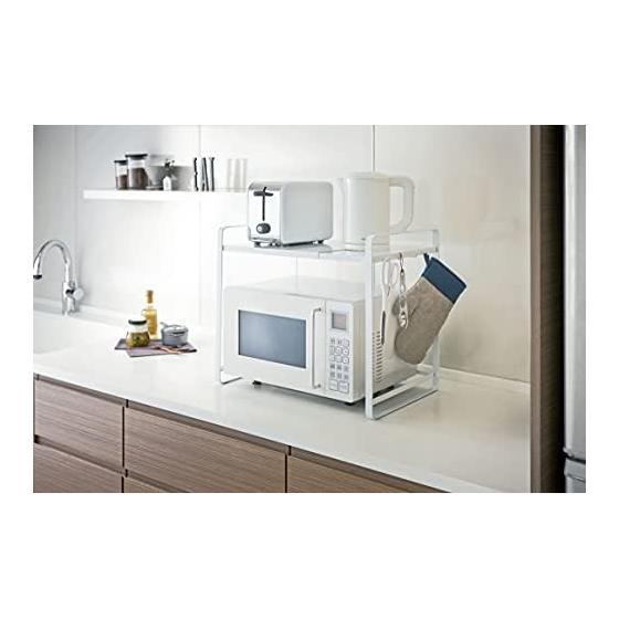 Yamazaki Jitsugyo Compact Telescoping Range Rack Tower White Kitchen Rack Storage