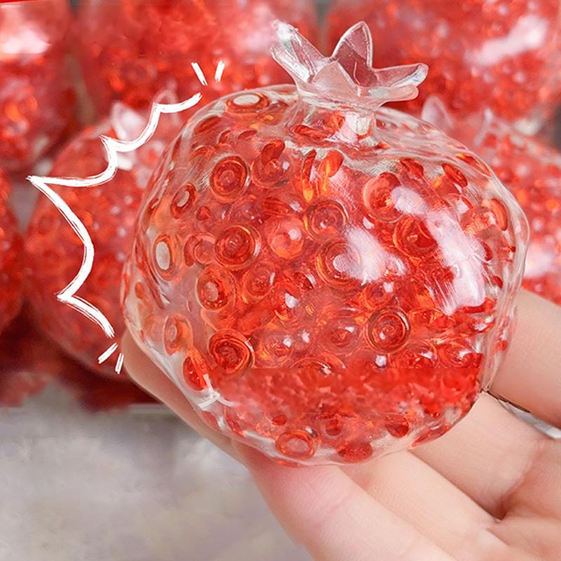 Red Pomegranate Creative Explosion Beads Handmade Ball Slow Rebound Stress Relieving Toy Decompression Toy for Children