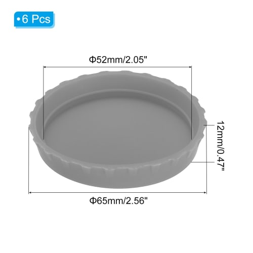 PATIKIL Silicone Soda Can Lids, Set of 6, Reusable Drink Can Protective Covers, Fits Standard Size Soda, Beer, Juice, and Beverage Cans, Gray