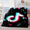Neon music note  Blanket Flannel Blanket for bed, sofa, Camping, Hiking, Picnic Essentials, gift for family Fan gifts