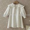 "Girls' Solid Color Autumn Princess Skirt - Cute Bubble Long Sleeve Dress"