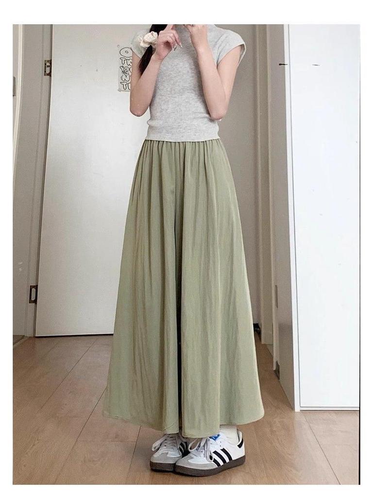 Plus Size Women's High-Waisted Wide-Leg Casual Summer Pants