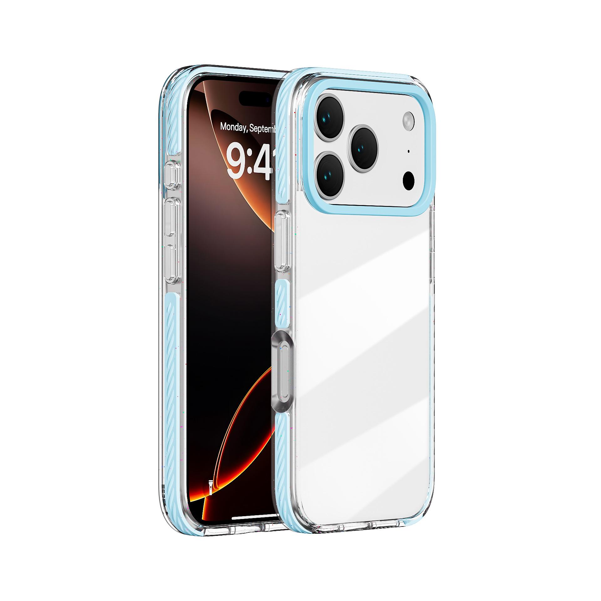 

Подходит для IPhone17 ProMax Candy Три в одном Чехол для телефона IPhone 16 Прозрачный Противоударный Полный пакет 15 Защитный чехол iPhone17