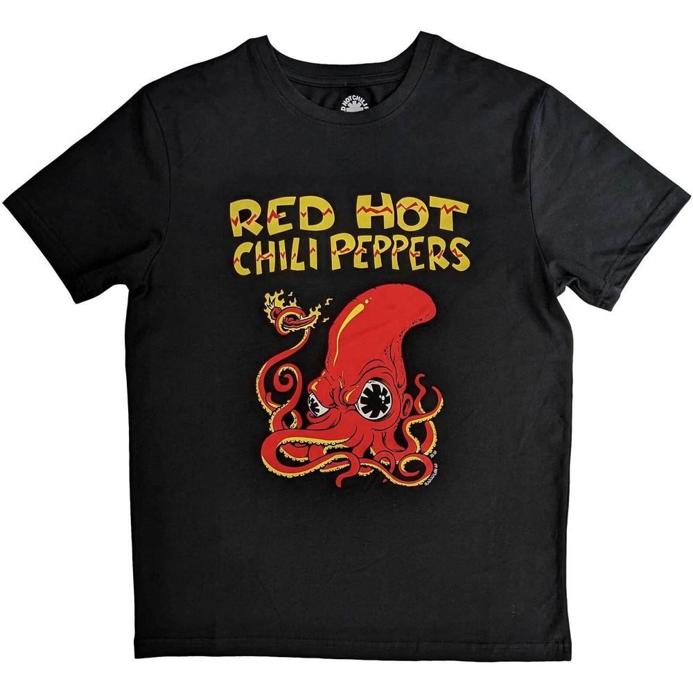 Red Hot Chili Peppers T-Shirt Octopus Rock Official Black New