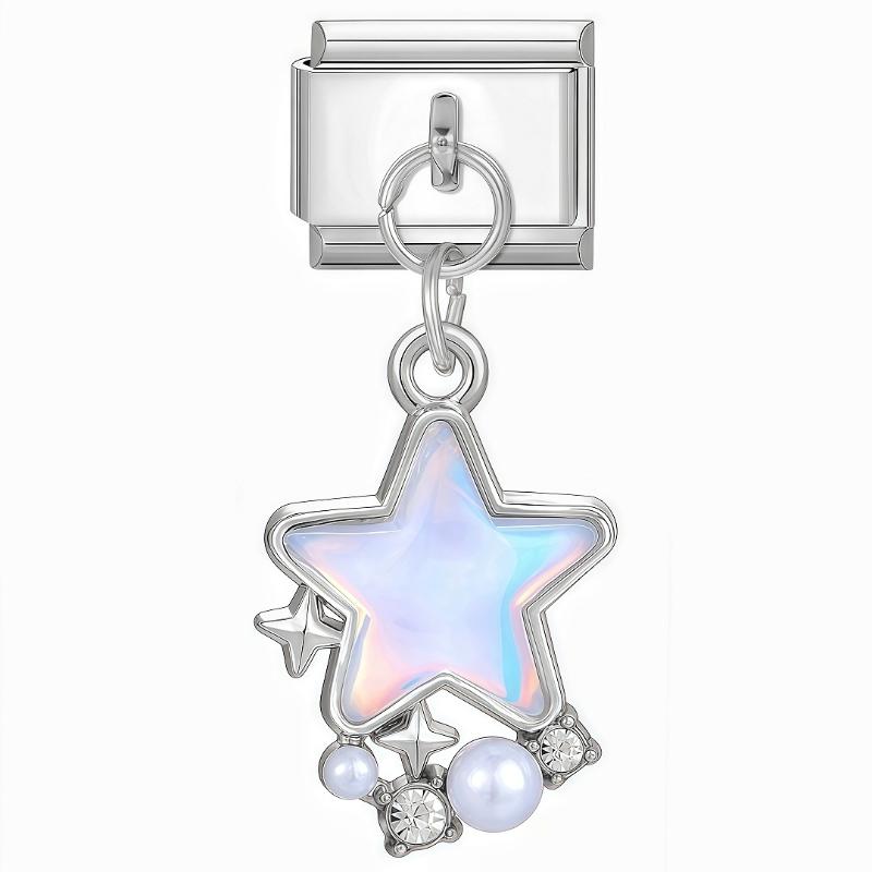 Italian Charm Bracelet Charms Dreamy Moon Butterfly Starfish Shell Pendant Diy Removable Module Link Bracelet Accessories Gifts