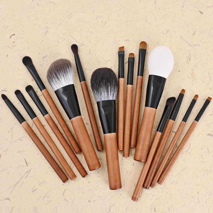 

Кисти для макияжа 15 тонких шерстяных кистей для теней для век волос животных рассыпчатая кисть для пудры кисть для румян кисть для выделения контура кисть для тональной основы