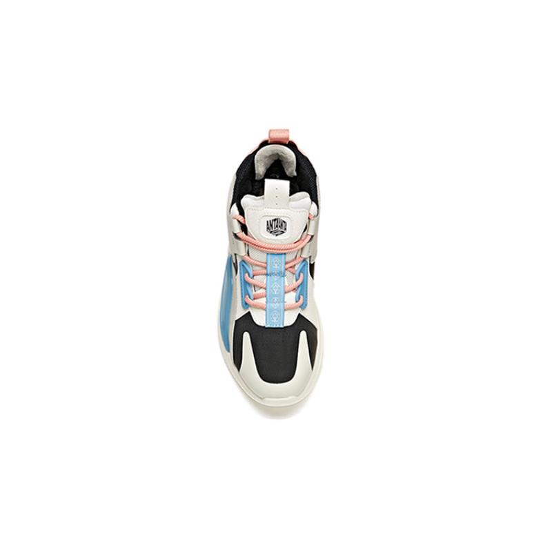 Anta Rubik's Cube Slip Resistant Abrasion Resistant Low top Skateboard Shoes Women's White Black Blue Red Sneakers
