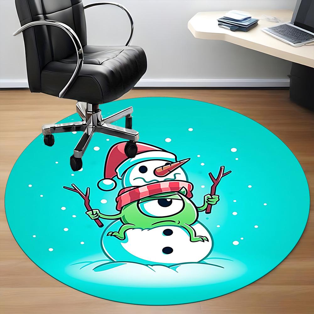 

1pc Snowman with Frog Chair Carpet for Office, Soft Flannel Throw Mat, Perfect for Office, Holiday Party Decoration Choice yy260209088 80cm by 80cm