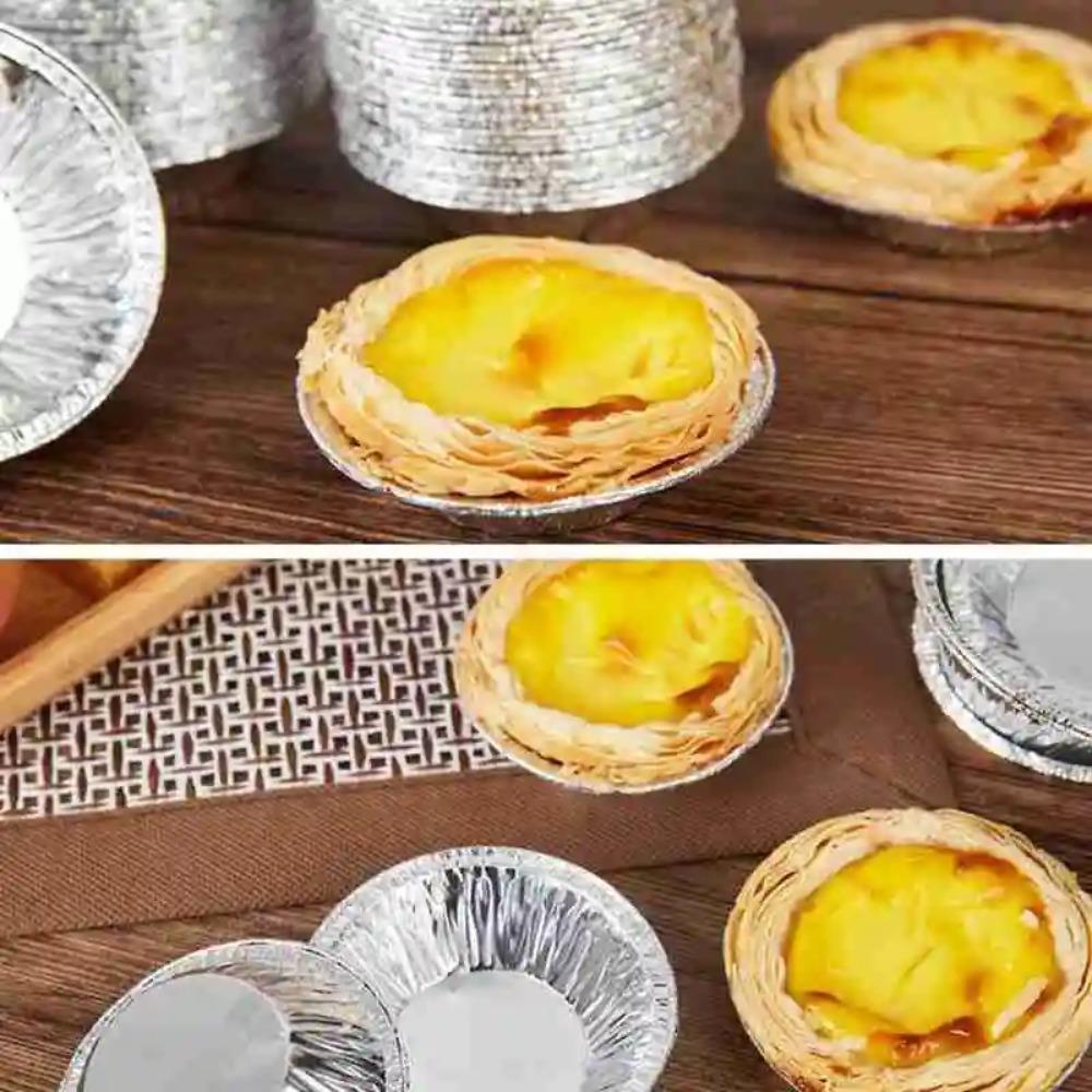 100Pcs Round Tart Pan Disposable Cupcake Tin Mold Tray Pie Tin Cake Mold  for Pie