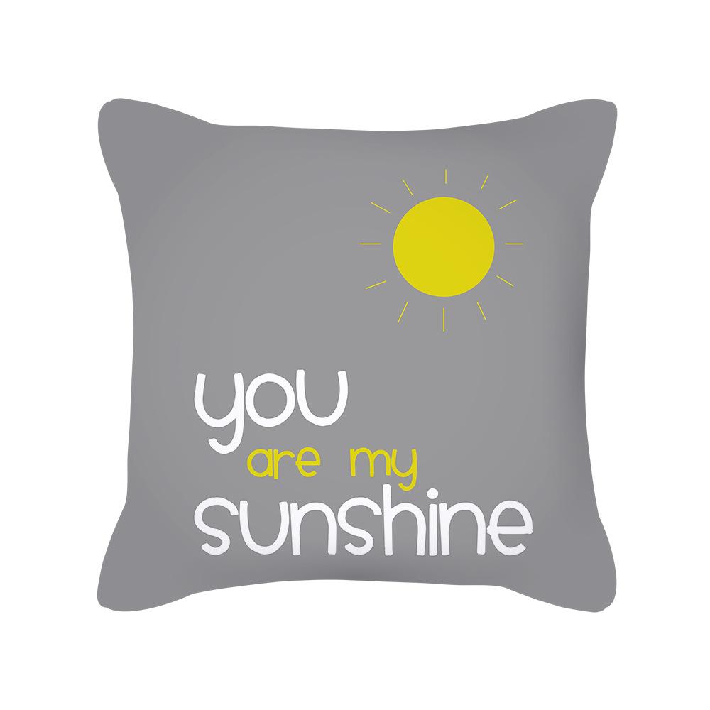 New Thanksgiving Throw Pillow Cover Yellow Letter Sunflower Office Cushion Sofa Pillow Cover