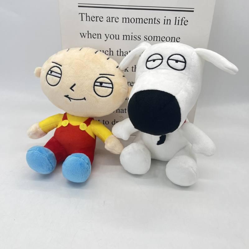 צעצוע קטיפה Family Guy חיה ממולאת מצוירת מצחיקה למעריצים 18*18 ס"מ קטיפה קצרה מילוי כותנת PP אריזת שקית רשת דמויות מצחיקות