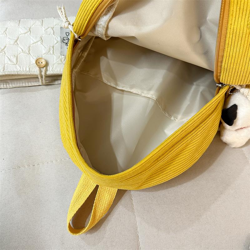 Cute Corduroy Backpack for Women & Girls – Adorable Bear Design Mini Backpack with Paws & Face, Perfect for School, Travel, and Daily Use