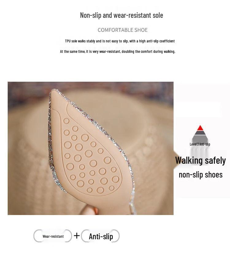 2025 Champagne Rhinestone Stiletto Heels: Elegant Pointed Toe Bridal Shoes