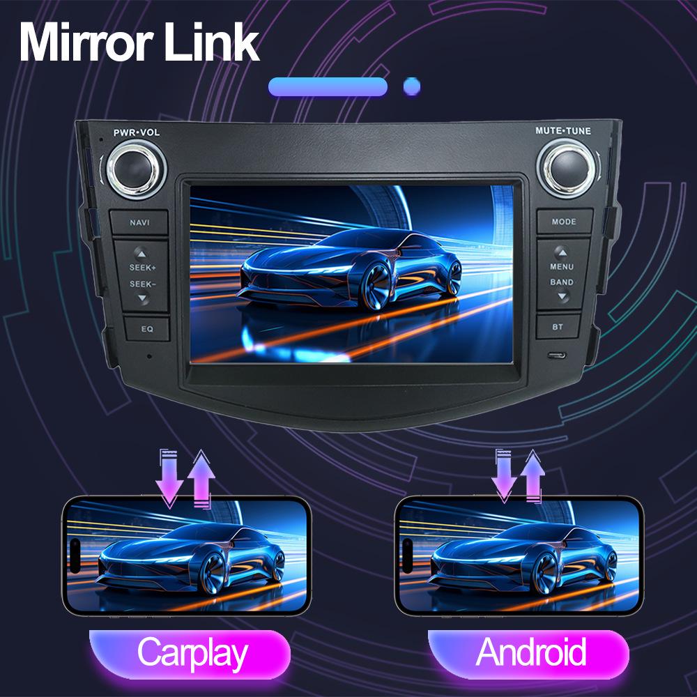 Toyota RAV4 Android Navigation & Reverse Camera with HD CarPlay Support.