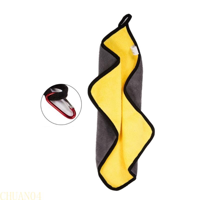 A1A2 Outdoor Sports Wipe Hands Towel Microfiber Fishing Towel with Clips Thickened Cleaning Towel Fishing Accessories
