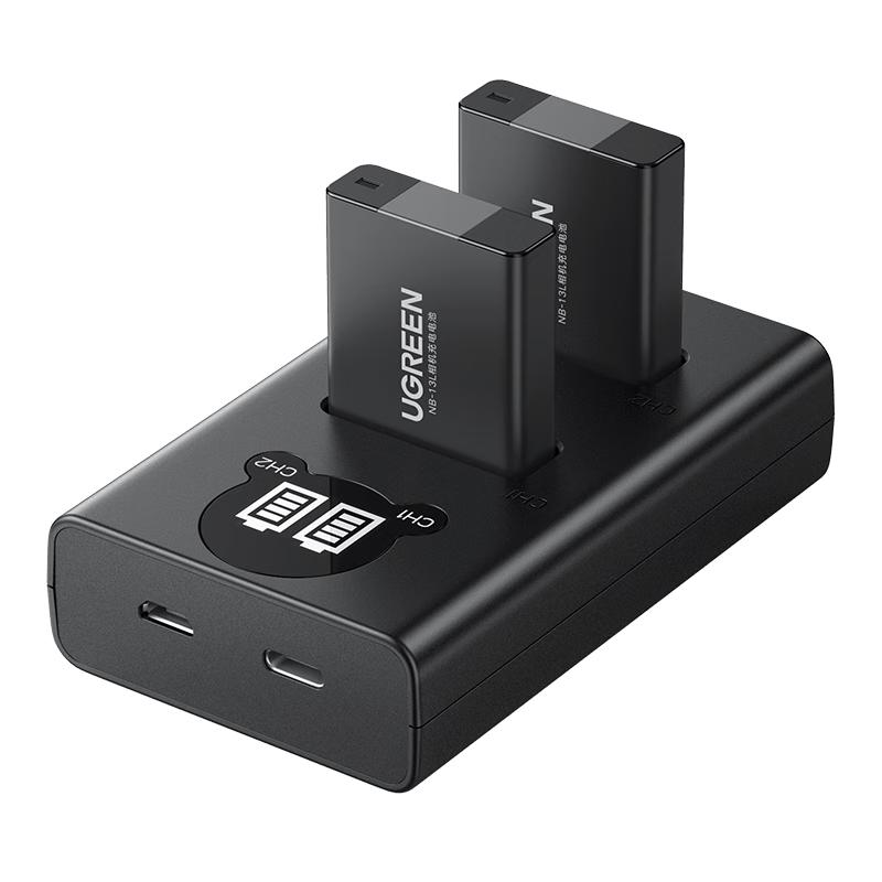 Ugreen NB-13L Camera Battery & Dual Charger for Canon G7X G9X G5X SX720HS CN plug (adapter included)
