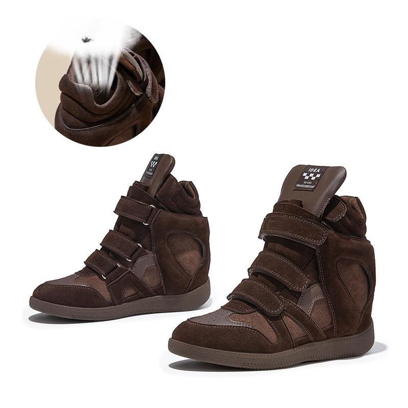 

Женские новые весенние туфли на толстой подошве в стиле ретро, белые туфли из натуральной кожи на 6,5 см выше, повседневная и универсальная женская обувь 35