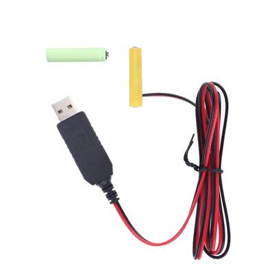USB 5V To 3V (2x1.5V) LR03 AAA Dummy Battery Eliminators Cable for Remote Control Radio LED Light