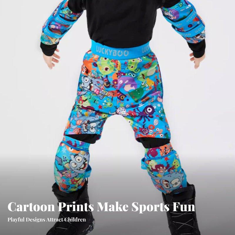 Kids Ski Protective Gear, Cartoon Padded Suit, Impact-Resistant Hip Pants, Snowboard Protection for Boys and Girls