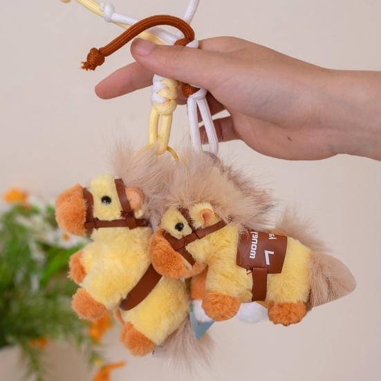 Pony Pendant Keychain 2026 Year of The Horse Plush Keyring Colorful Pony Doll Small Pony Bag Charm Gift for Kids
