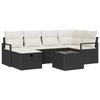 VidaXL Ensemble de Canapés de Jardin 7 Pièces avec Coussins Noir Poly Rotin 3360518