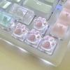 1/4 Pcs Translucent Cat Paw Keycap Resin ESC WASD Keycaps Cute Mechanical Keyboard Key Cap
