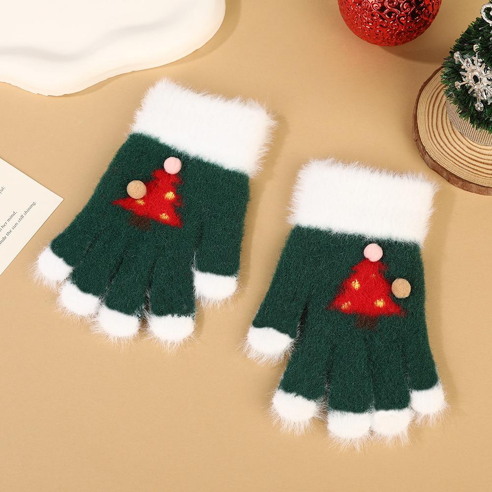 Anime Niedliche Weihnachtshandschuhe für Jungen Mädchen Cartoon Mode Touchscreen Geteilte Fingerhandschuhe Kinder Winter Outdoor Warme Fäustlinge