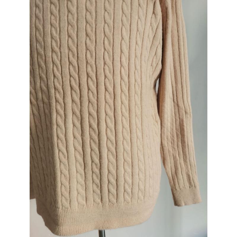 British Style Half Zip Stand Collar Mens Twisted Thick Knit Sweater