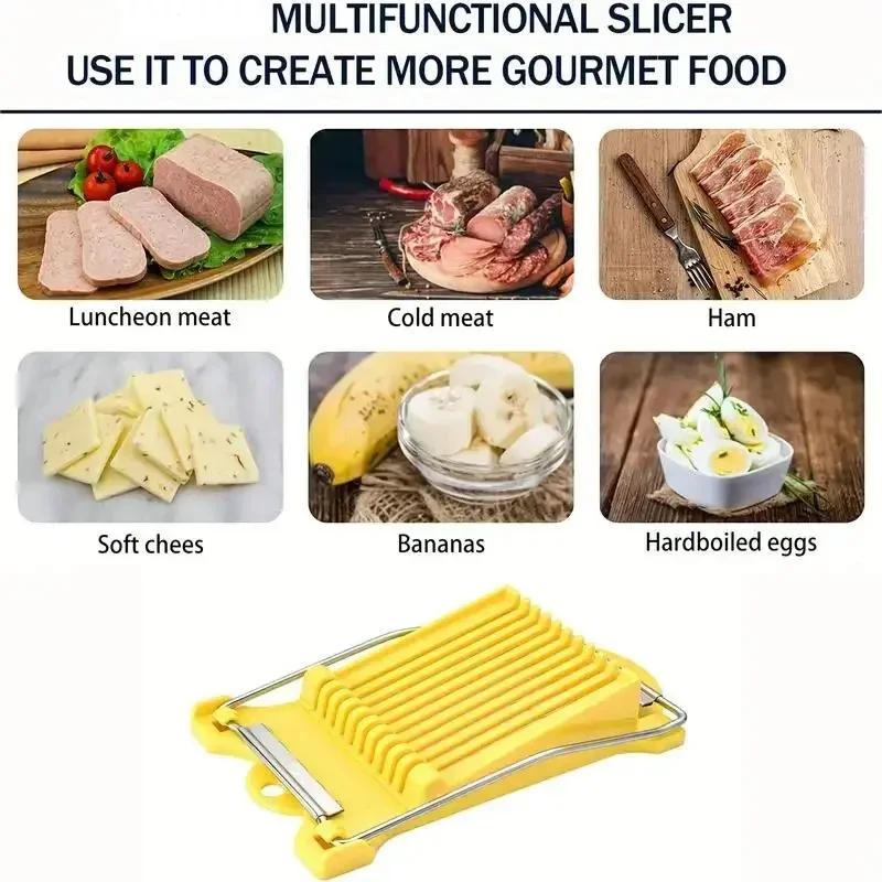 Multifunctional Kitchen Tool Section Cutter Mold Stainless Steel Egg Slicer Tool Handheld Fruit Boiled Egg Luncheon Meat Cutters