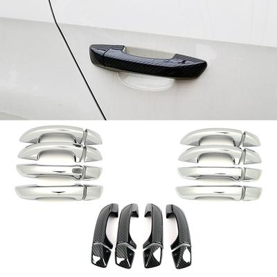 For Skoda Superb MK2 2008-2015 Carbon Fiber Color Decoration Refit Mirror Chrome Side Door Handle Cover Trim Protection Sticker