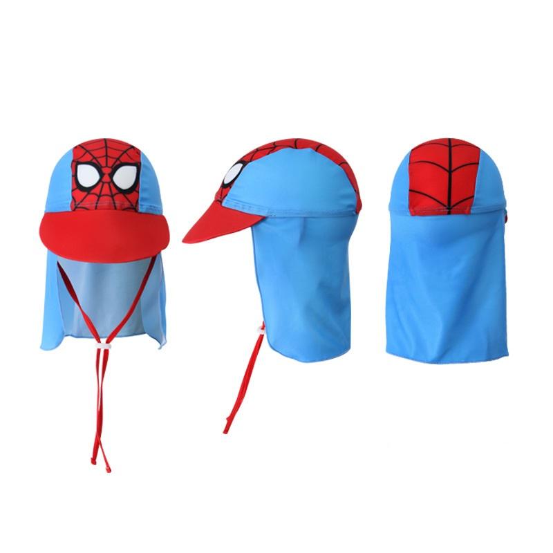 Kid Swimming Cap Cartoon UV Protection Neck Flap Fishing Sun Hat for 2-10 Years Boy Girl