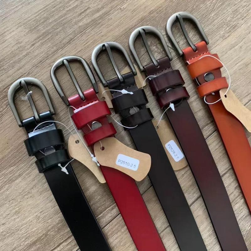 Belt Women'S Retro Niche Cowhide Leather Belt With Jeans Belt