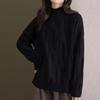 Navava Women Warm Solid 3d Knit High Neck Long Sleeve Sweater Nk3444