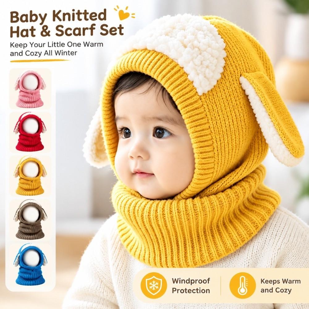 Plush Fabric Baby Shawl Cartoon Puppy Hood Scarf Soft Touch Toddler Cloak Outdoor Wear