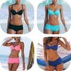 Elegant Solid Color Bikini For Women Sexy Backless Swimsuit With Underwire