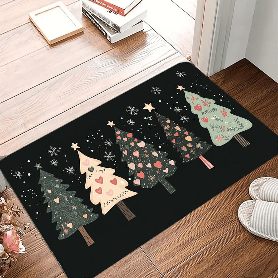 Christmas Tree Carpet Shower Mat Bathroom Carpet Home Decoration Floor Mat Kitchen Bedroom Living Room Doormat Bedside Rugs