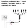 6 In 1 USB C Charging Cable Wire Line, Multi Port Adapter Cord Wire for Smartphones Tablets and More 50cm Length