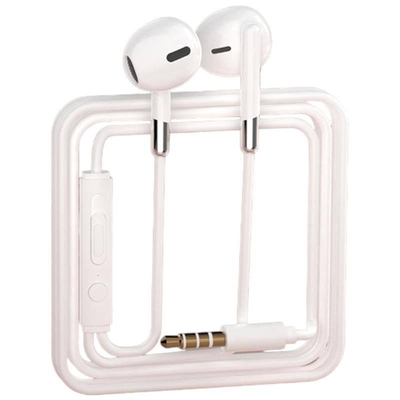 

1.2m Long Type C/3.5mm Headphone Sound Control Corded Earbud Half In Ear Earphones for Gaming Music білий