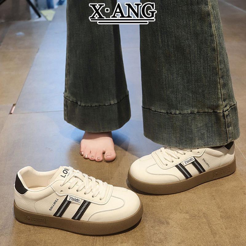 

Leather women s flat-bottomed white shoes women s shoes autumn new versatile casual sports shoes single shoes 40