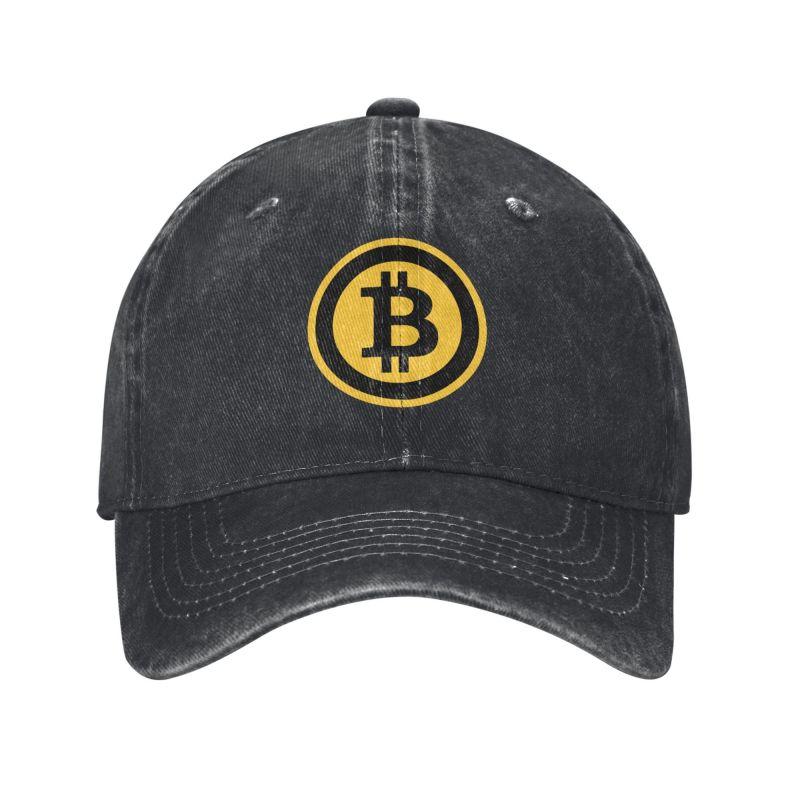 Bitcoin Logo Baseball Cap Hiking Fishing Washed Sun Visor Trucker Hat Men Women Outdoor Travel Cotton Baseball Caps Dropshipping