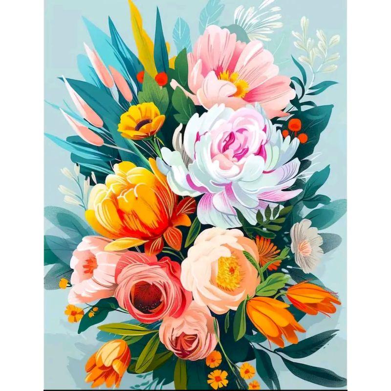 

GATYZTORY Paint By Numbers For Adults Children DIY HandPainted Oil Painting Flowers Picture Paint Home Decoration Custom Gift 30x20cm no frame сливовий