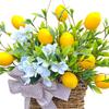 Yellow Lemon Door Hanger Basket Wreath for Front Door Artificial Lemon Fruits Spring Summer Wreath with Woven Basket for Farmhouse Porch Wall Decor