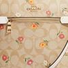 Coach Rowan 21 Small Daisy Flower Embroidered Zipper Closure Coated Canvas and Smooth Leather Crossbody Bag Small Size Women's Light Khaki Presbyopia