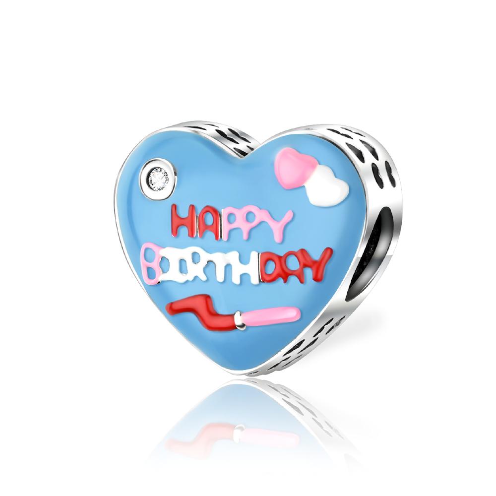 Pink Flower Copper Change Color Heart Charm Fit Original Bracelet Rose Bloom Dangle Charm Girls Jewelry Gift