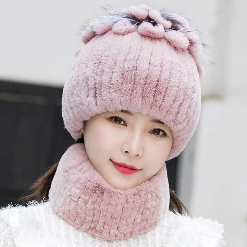 

Новая Роскошная Женская Меховая Шапка для Зимы Ручной Работы из Натурального Меха Рекса и Лисы Русская Женская Меховая Шапка Бренд Теплые Шапки-Бини single hat