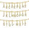 Trendy Gold Color Micro-inserts Zircon Alphabet Charm DIY Making Letter Pendant Necklace Bracelet Accessories Fashion Jewelry