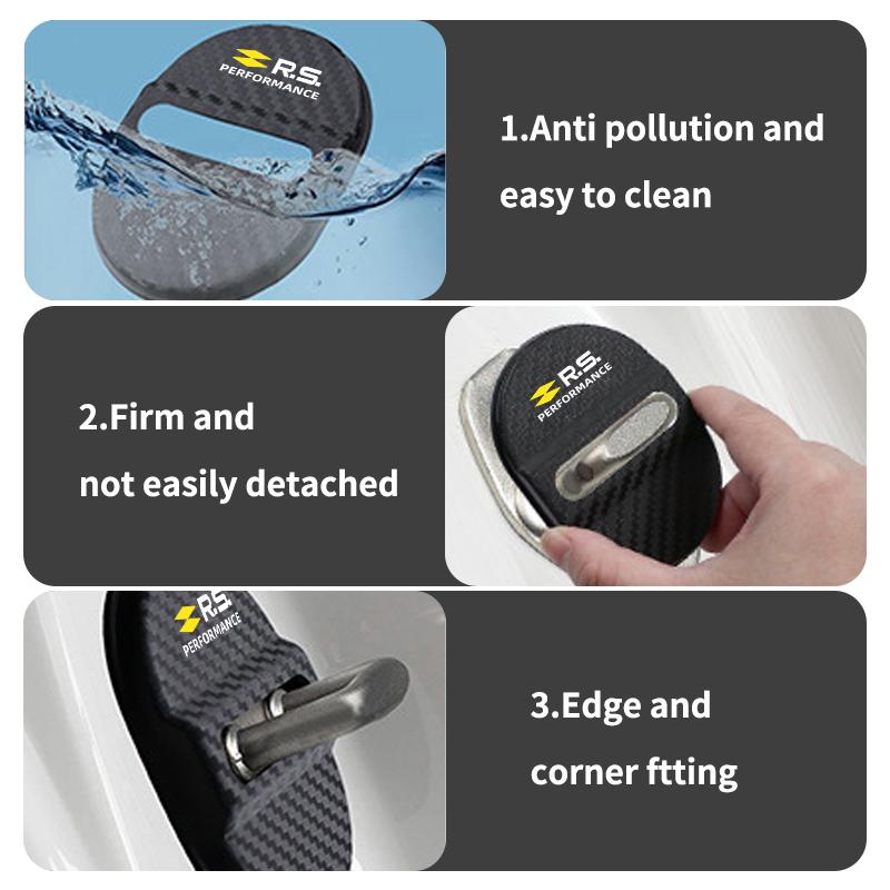 Car Latch Stop Anti Rust Waterproof Door Lock Key Buckle Panel For Renault Symbol Clio 3 4 Sparco Dacia RS Megan Scenic Espace TT1